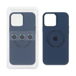 قاب سیلیکونی اورجینال Magsafe با ست محافظ لنز رینگی Apple iPhone 13 Pro Max - سرمه ای (پک دار)