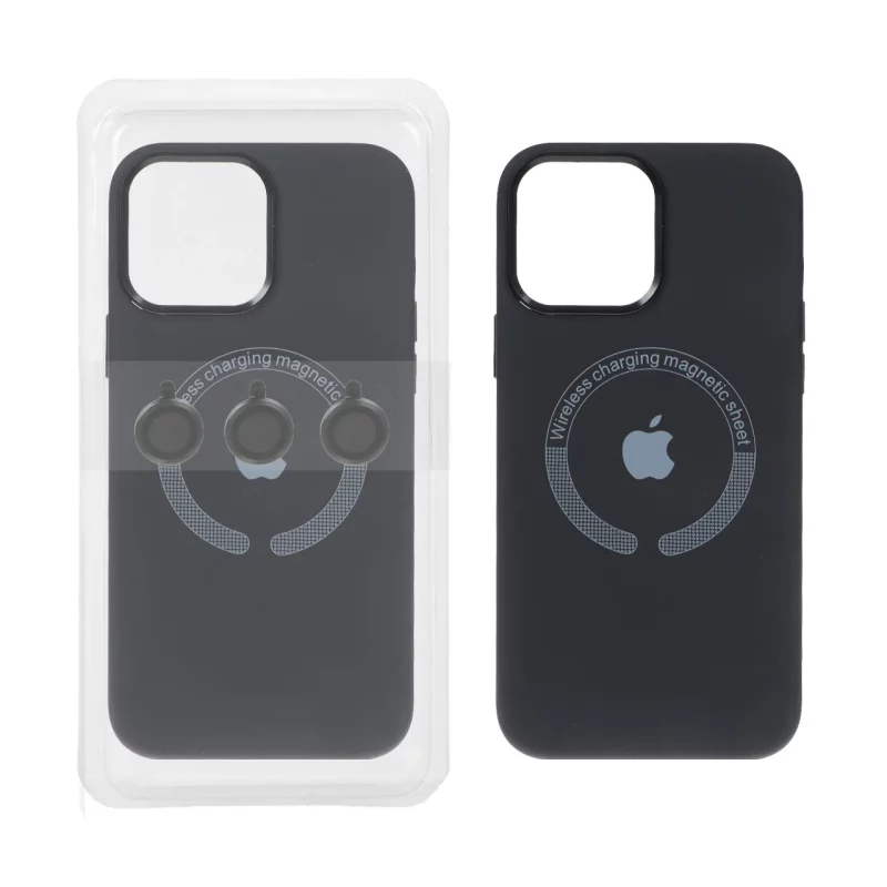 قاب سیلیکونی اورجینال Magsafe با ست محافظ لنز رینگی Apple iPhone 13 Pro Max - مشکی (پک دار) - تصویر 2