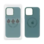قاب سیلیکونی اورجینال Magsafe با ست محافظ لنز رینگی Apple iPhone 13 Pro Max - سبز ارتشی (پک دار)