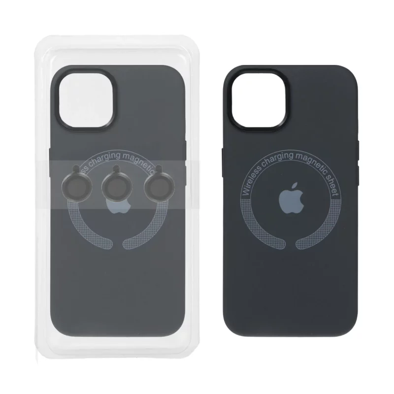 قاب سیلیکونی اورجینال Magsafe با ست محافظ لنز رینگی Apple iPhone 13 / iPhone 14 - خاکستری (پک دار) - تصویر 2