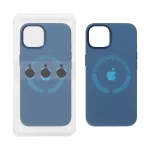 قاب سیلیکونی اورجینال Magsafe با ست محافظ لنز رینگی Apple iPhone 13 / iPhone 14 - آبی تیره (پک دار)