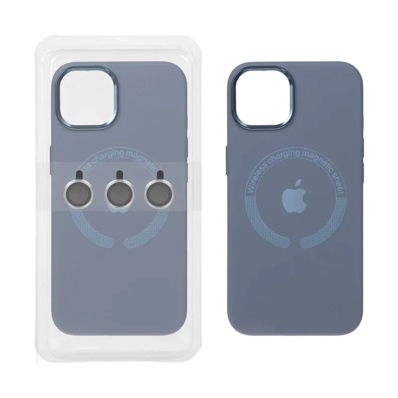 قاب سیلیکونی اورجینال Magsafe با ست محافظ لنز رینگی Apple iPhone 13 / iPhone 14 - فیلی (پک دار) - تصویر 2