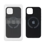 قاب سیلیکونی اورجینال Magsafe با ست محافظ لنز رینگی Apple iPhone 13 / iPhone 14 - مشکی (پک دار)