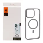 قاب اورجینال Magsafe Spigen با توری اسپیکر فلزی Apple iPhone 15 Pro Max - طوسی (پک دار)