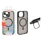 قاب Case Pro لنز آلومینیومی مات Magsafe با ست محافظ لنز رینگی مدل Apple iPhone 13 / iPhone 14 - مشکی (پک دار)