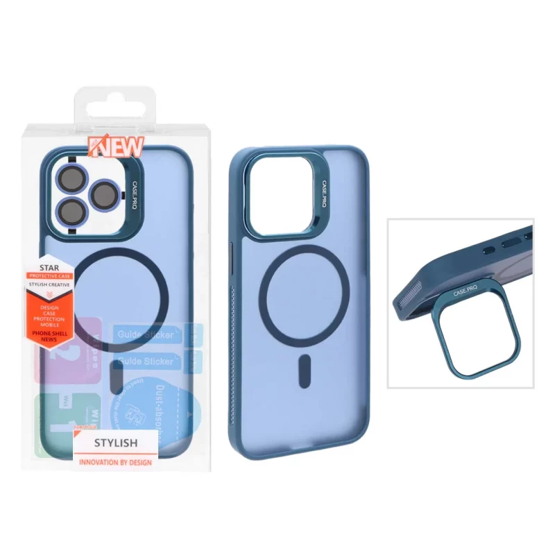 قاب Case Pro لنز آلومینیومی مات Magsafe با ست محافظ لنز رینگی مدل Apple iPhone 15 Pro Max - سرمه ای (پک دار) - تصویر 2
