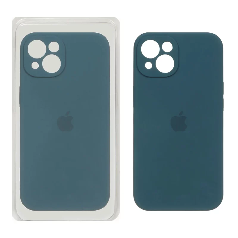 قاب سیلیکونی پاک کنی محافظ لنزدار اورجینال Apple iPhone 13 / iPhone 14 - آبی نفتی (پک اصلی) - تصویر 2