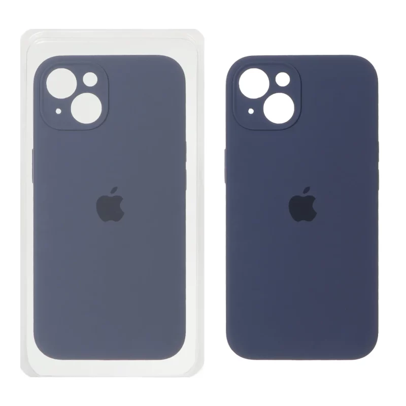 قاب سیلیکونی پاک کنی محافظ لنزدار اورجینال Apple iPhone 13 / iPhone 14 - سرمه ای تیره (پک اصلی) - تصویر 2
