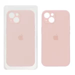 قاب سیلیکونی پاک کنی محافظ لنزدار اورجینال Apple iPhone 13 / iPhone 14 - صورتی چرک (پک اصلی)