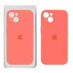 قاب سیلیکونی پاک کنی محافظ لنزدار اورجینال Apple iPhone 13 / iPhone 14 - نارنجی فانتزی (پک اصلی)