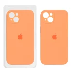 قاب سیلیکونی پاک کنی محافظ لنزدار اورجینال Apple iPhone 13 / iPhone 14 - نارنجی پاستیلی (پک اصلی)