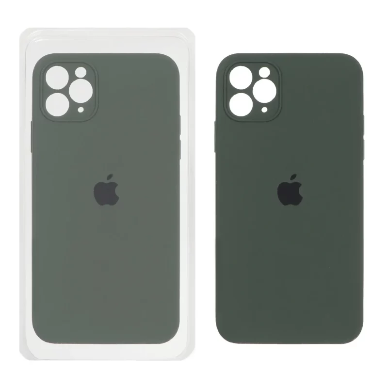 قاب سیلیکونی پاک کنی محافظ لنزدار اورجینال Apple iPhone 11 Pro Max - سبز تیره (پک اصلی) - تصویر 2
