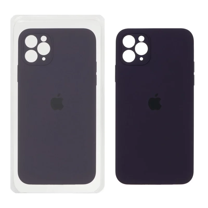 قاب سیلیکونی پاک کنی محافظ لنزدار اورجینال Apple iPhone 11 Pro Max - بادمجانی تیره (پک اصلی) - تصویر 2