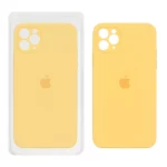 قاب سیلیکونی پاک کنی محافظ لنزدار اورجینال Apple iPhone 11 Pro Max - زرد (پک اصلی)