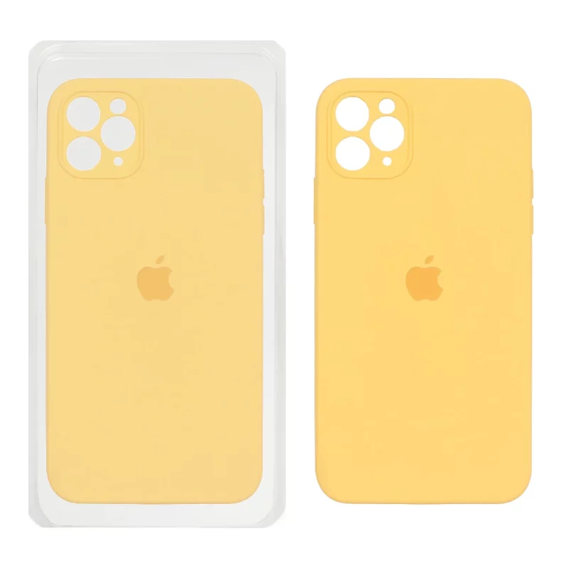 قاب سیلیکونی پاک کنی محافظ لنزدار اورجینال Apple iPhone 11 Pro Max - زرد (پک اصلی) - تصویر 2