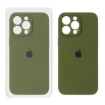 قاب سیلیکونی پاک کنی محافظ لنزدار اورجینال Apple iPhone 15 Pro Max - سبز زیتونی (پک اصلی)