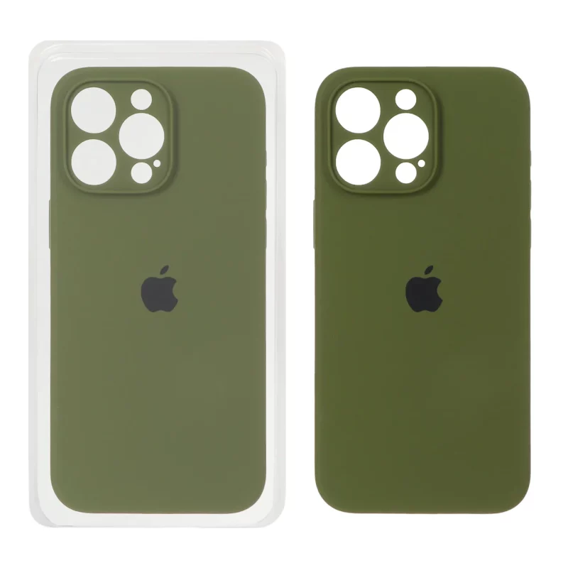 قاب سیلیکونی پاک کنی محافظ لنزدار اورجینال Apple iPhone 15 Pro Max - سبز زیتونی (پک اصلی) - تصویر 2