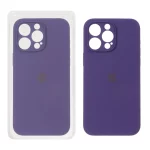 قاب سیلیکونی پاک کنی محافظ لنزدار اورجینال Apple iPhone 15 Pro Max - بنفش تیره (پک اصلی)