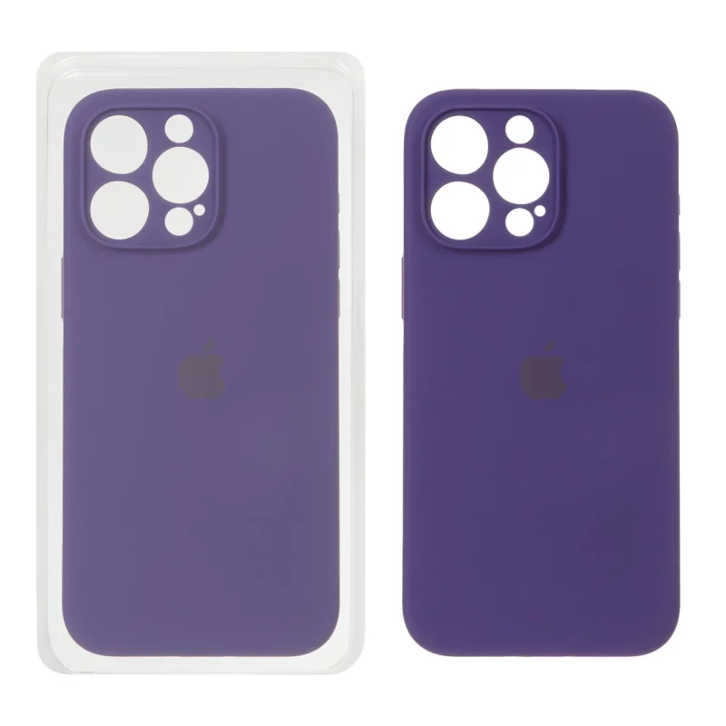 قاب سیلیکونی پاک کنی محافظ لنزدار اورجینال Apple iPhone 15 Pro Max - بنفش تیره (پک اصلی) - تصویر 2