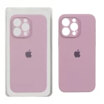 قاب سیلیکونی پاک کنی محافظ لنزدار اورجینال Apple iPhone 15 Pro Max - بنفش کدر (پک اصلی)
