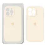 قاب سیلیکونی پاک کنی محافظ لنزدار اورجینال Apple iPhone 15 Pro Max - کرم (پک اصلی)