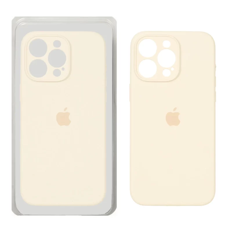 قاب سیلیکونی پاک کنی محافظ لنزدار اورجینال Apple iPhone 15 Pro Max - کرم (پک اصلی) - تصویر 2