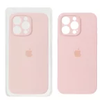قاب سیلیکونی پاک کنی محافظ لنزدار اورجینال Apple iPhone 15 Pro Max - صورتی چرک (پک اصلی)