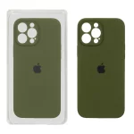 قاب سیلیکونی پاک کنی محافظ لنزدار اورجینال Apple iPhone 13 Pro Max - سبز زیتونی (پک اصلی)