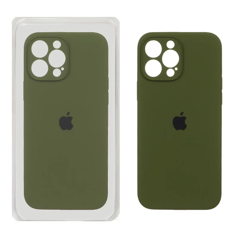 قاب سیلیکونی پاک کنی محافظ لنزدار اورجینال Apple iPhone 13 Pro Max - سبز زیتونی (پک اصلی) - تصویر 2
