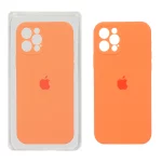 قاب سیلیکونی پاک کنی محافظ لنزدار اورجینال Apple iPhone 12 Pro - نارنجی (پک اصلی)