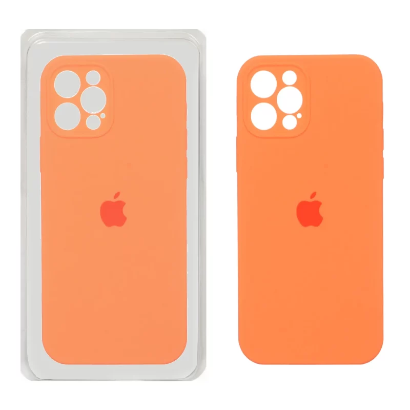 قاب سیلیکونی پاک کنی محافظ لنزدار اورجینال Apple iPhone 12 Pro - نارنجی (پک اصلی) - تصویر 2