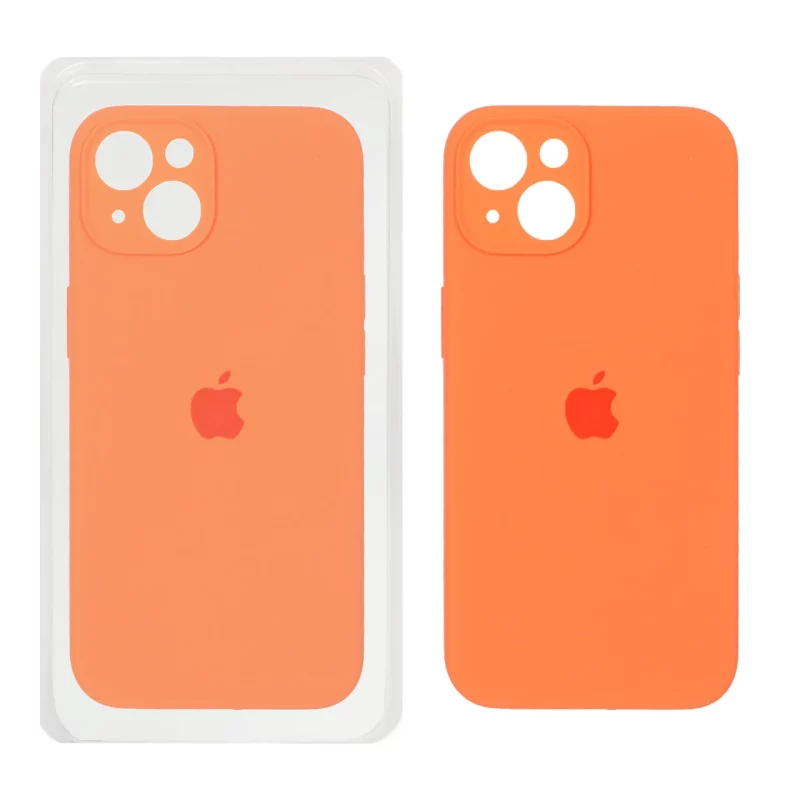 قاب سیلیکونی پاک کنی محافظ لنزدار اورجینال Apple iPhone 13 / iPhone 14 - نارنجی کد 1 (پک اصلی) - تصویر 2