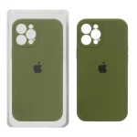 قاب سیلیکونی پاک کنی محافظ لنزدار اورجینال Apple iPhone 12 Pro Max - سبز زیتونی (پک اصلی)