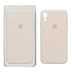 قاب سیلیکونی پاک کنی محافظ لنزدار اورجینال Apple iPhone XR - خاکی (پک اصلی)