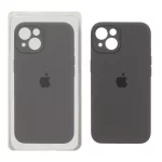 قاب سیلیکونی پاک کنی محافظ لنزدار اورجینال Apple iPhone 13 / iPhone 14 - ذغالی (پک اصلی)