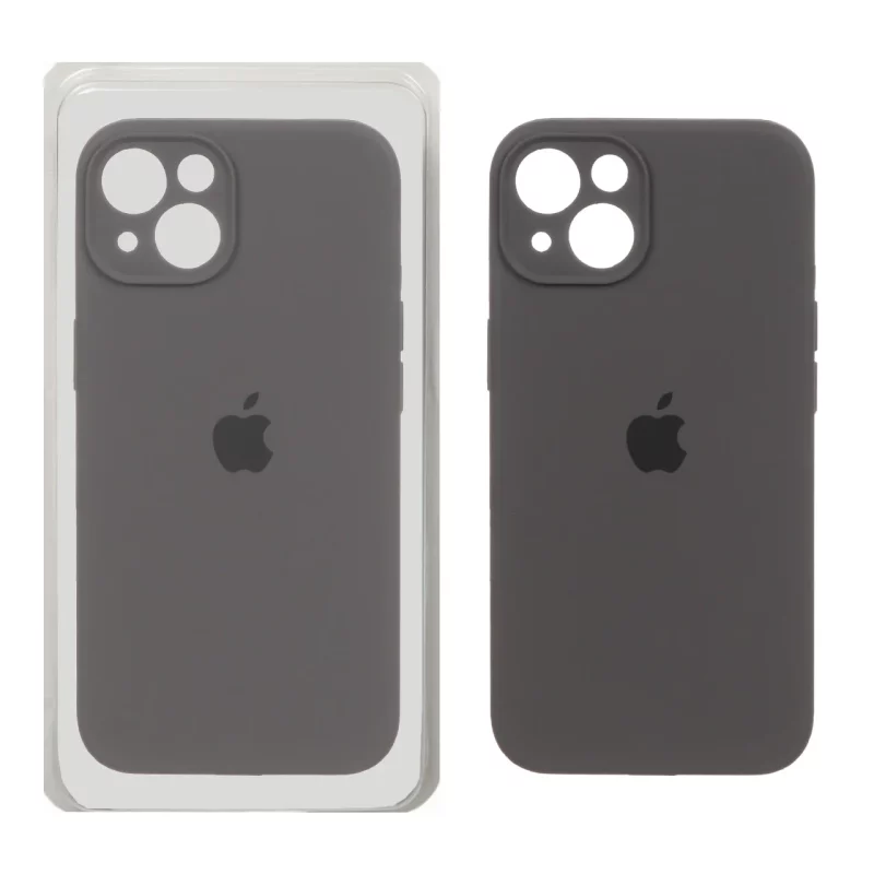 قاب سیلیکونی پاک کنی محافظ لنزدار اورجینال Apple iPhone 13 / iPhone 14 - ذغالی (پک اصلی) - تصویر 2