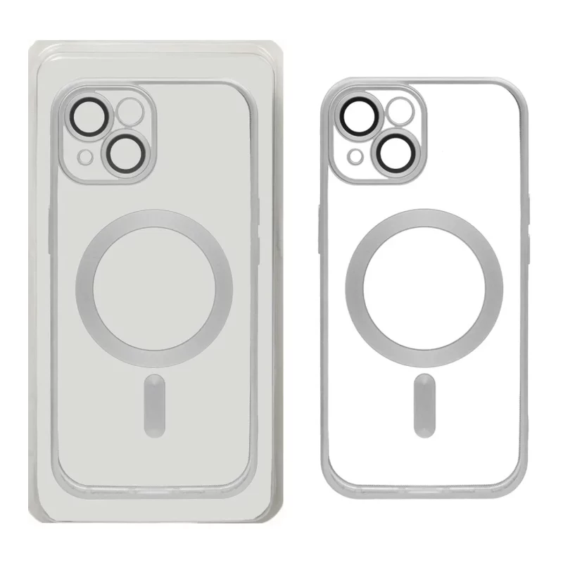 قاب اورجینال الکترواستاتیک Magsafe لنز گلس دار Apple iPhone 15 - نقره ای (پک دار) - تصویر 2