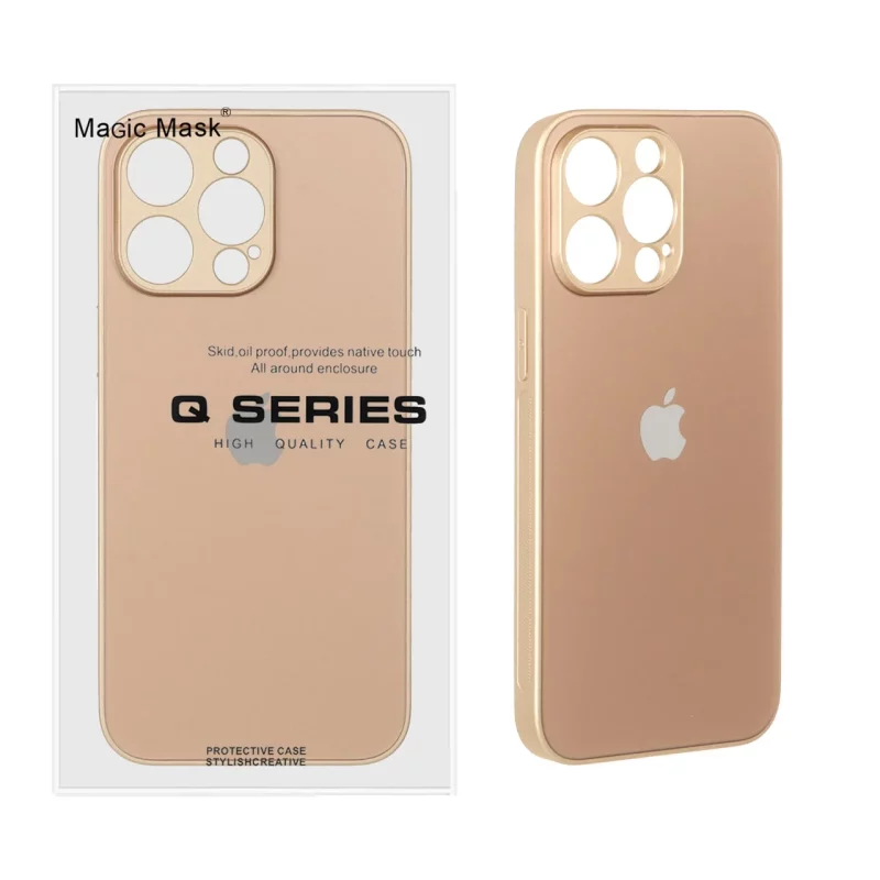 قاب اورجینال PVD ضدخش Magic Mask مدل Apple iPhone 15 Pro Max - مسی (پک دار) - تصویر 2
