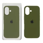 قاب سیلیکونی پاک کنی اورجینال Apple iPhone 16 - سبز زیتونی (پک اصلی)