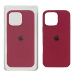قاب سیلیکونی پاک کنی اورجینال Apple iPhone 16 Pro Max - زرشکی (پک اصلی)