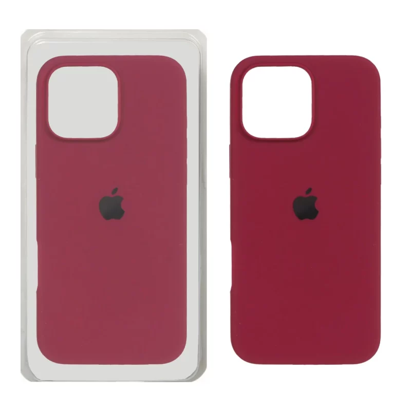 قاب سیلیکونی پاک کنی اورجینال Apple iPhone 16 Pro Max - زرشکی (پک اصلی) - تصویر 2