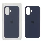 قاب سیلیکونی پاک کنی اورجینال Apple iPhone 16 - سرمه ای تیره (پک اصلی )