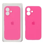 قاب سیلیکونی پاک کنی محافظ لنزدار اورجینال Apple iPhone 16 - سرخابی (پک اصلی)