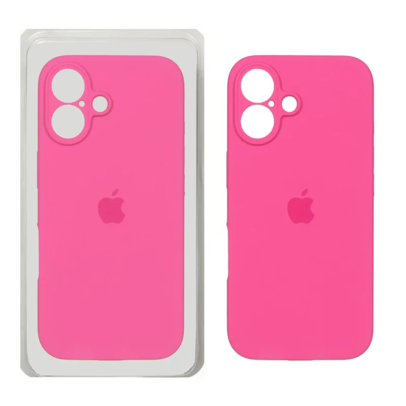 قاب سیلیکونی پاک کنی محافظ لنزدار اورجینال Apple iPhone 16 - سرخابی (پک اصلی) - تصویر 2