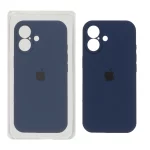 قاب سیلیکونی پاک کنی محافظ لنزدار اورجینال Apple iPhone 16 - سرمه ای (پک اصلی)