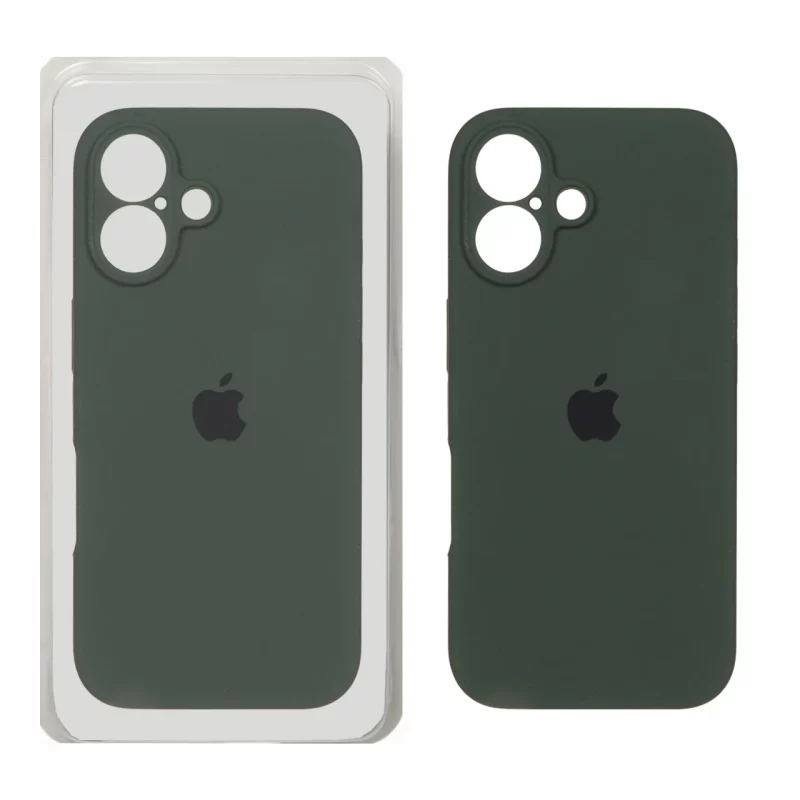 قاب سیلیکونی پاک کنی محافظ لنزدار اورجینال Apple iPhone 16 - سبز زیتونی تیره (پک اصلی) - تصویر 2