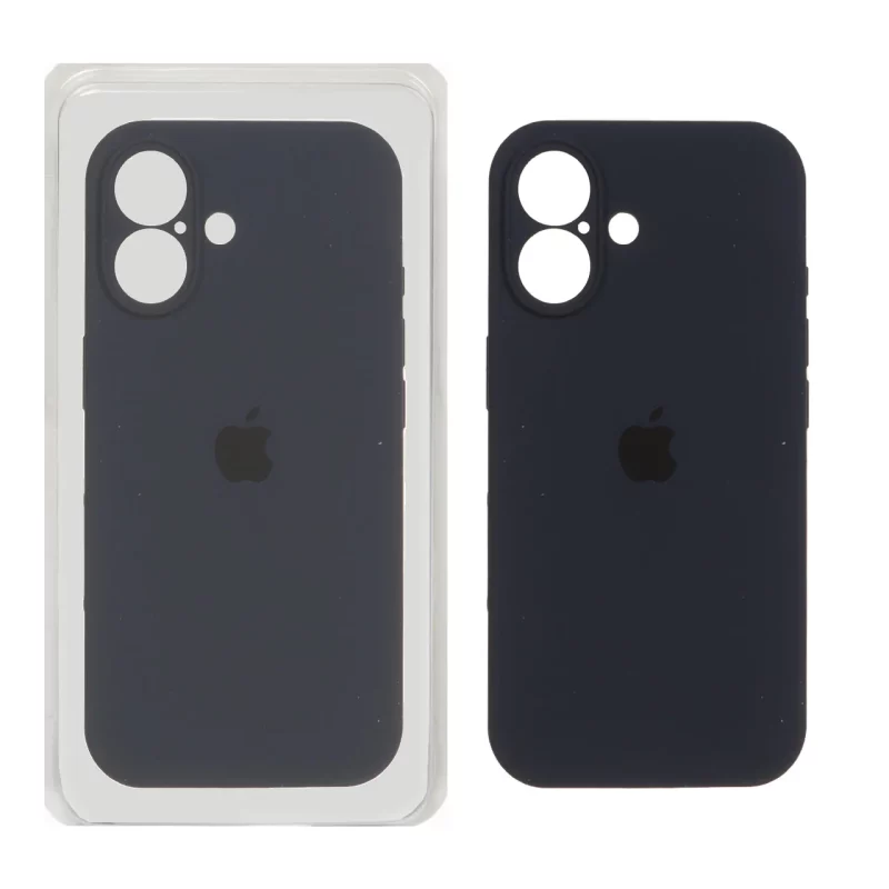 قاب سیلیکونی پاک کنی محافظ لنزدار اورجینال Apple iPhone 16 - سرمه ای تیره (پک اصلی) - تصویر 2