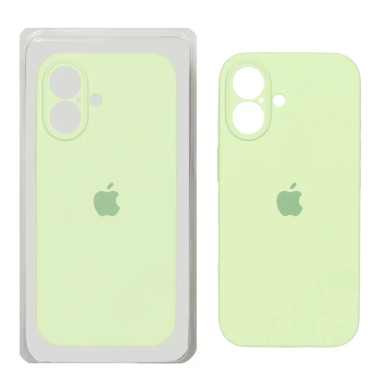 قاب سیلیکونی پاک کنی محافظ لنزدار اورجینال Apple iPhone 16 - سبز مغز پسته ای (پک اصلی) - تصویر 2