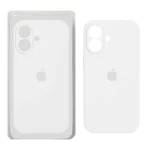 قاب سیلیکونی پاک کنی محافظ لنزدار اورجینال Apple iPhone 16 - سفید (پک اصلی)
