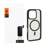 قاب اورجینال Magsafe Spigen با توری اسپیکر فلزی Apple iPhone 16 Pro - مشکی (پک دار)